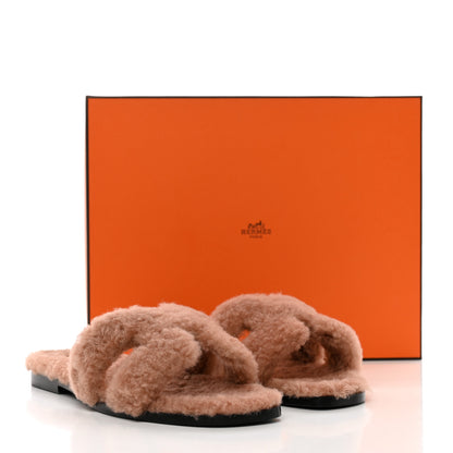 Hermes Woolskin Oran Sandals 37 Rose Aube 8 of 8