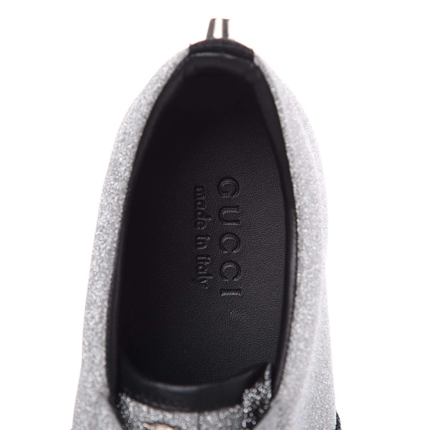 Glitter Fabric Studded Web Mens Sneakers 8.5 Silver