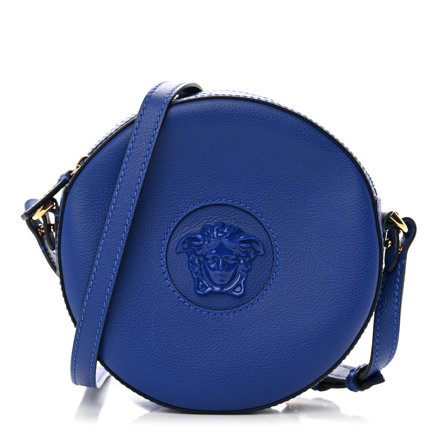 Versace Calfskin La Medusa Round Camera Bag Blue 1 of 9