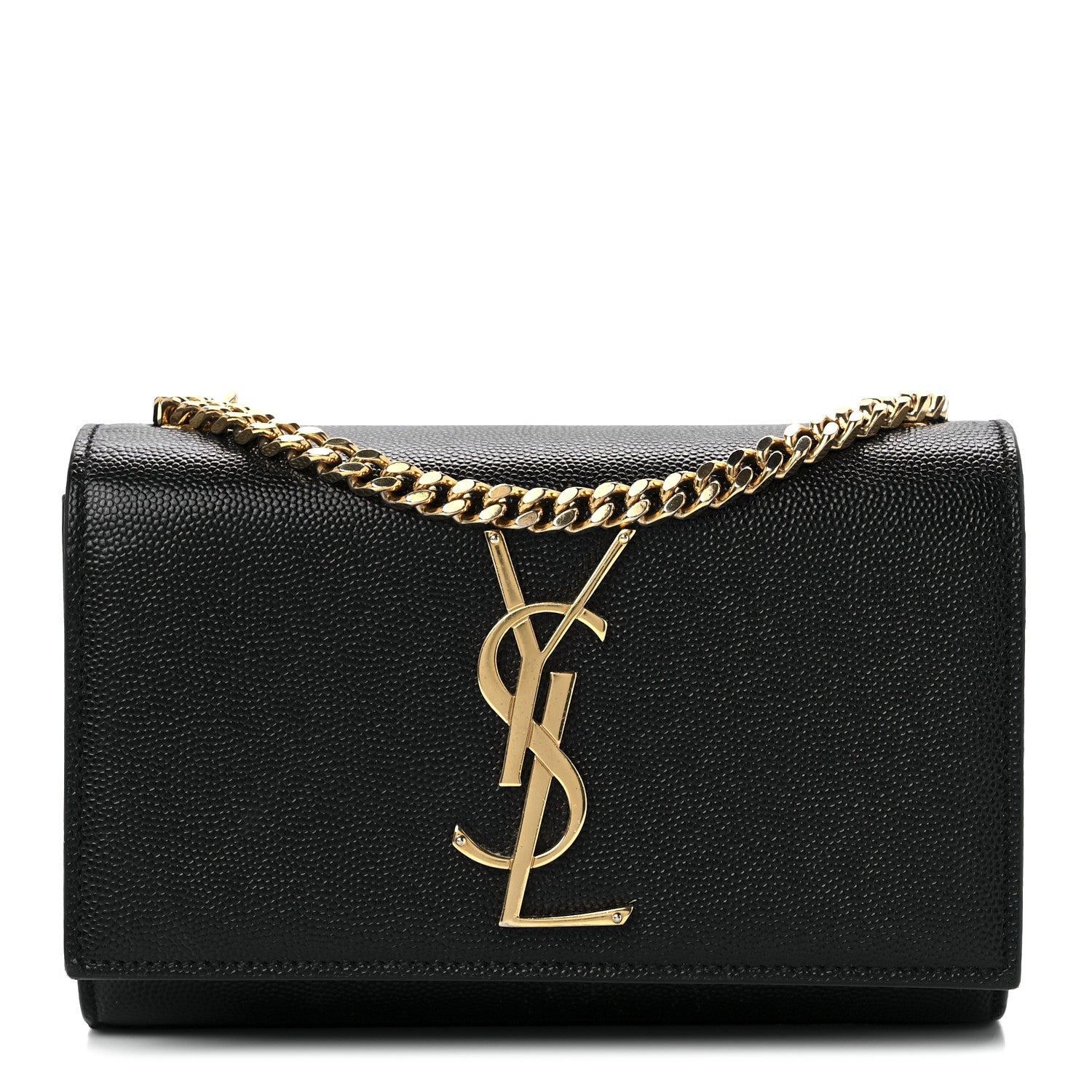 Saint Laurent Grain De Poudre Small Monogram Kate Satchel Black 1 of 14