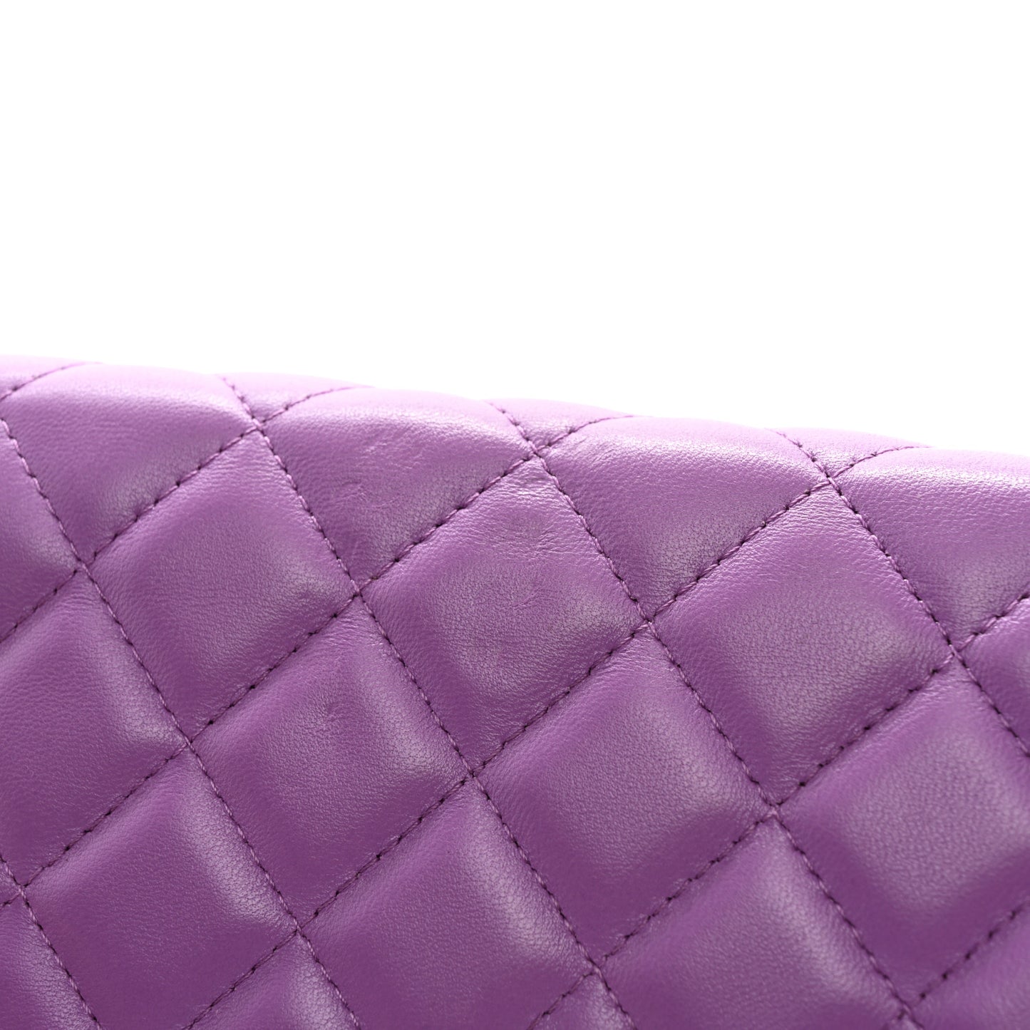 Lambskin Quilted Wallet On Chain WOC Purple
