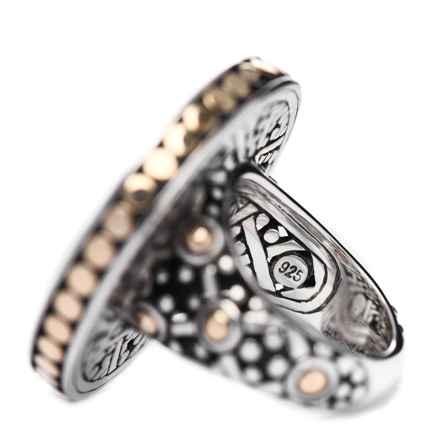 Sterling Silver 18K Yellow Gold Jaisalmer Dot Ring 54 7