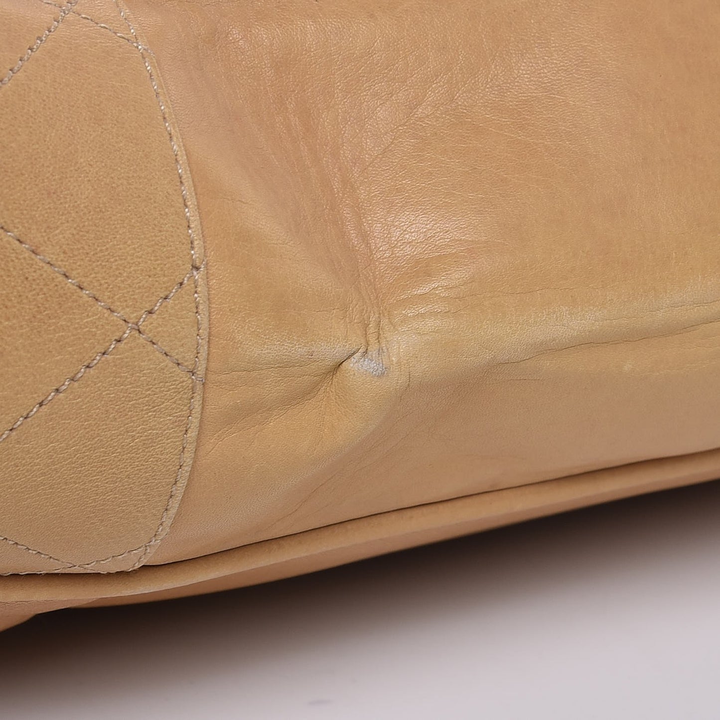 Lambskin Quilted Tote Beige