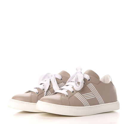 Hermes Calfskin Womens Advantage Sneakers 35.5 Beige Rose 3 of 9