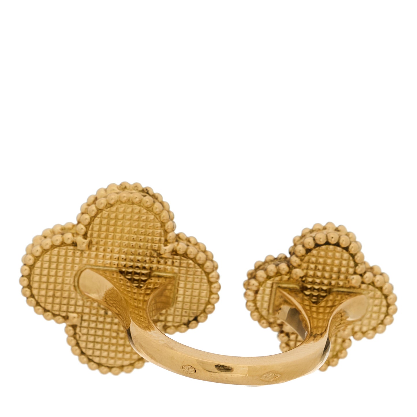 18K Yellow Gold Malachite Magic Alhambra Between the Finger Ring 51 5.75