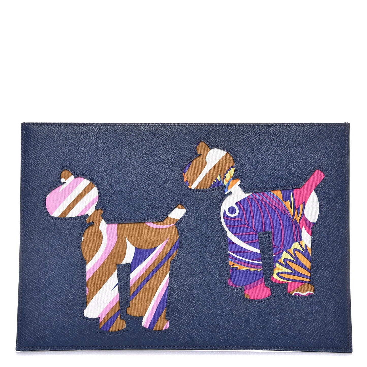 Epsom Petit H Flat Case Bleu Rouge H
