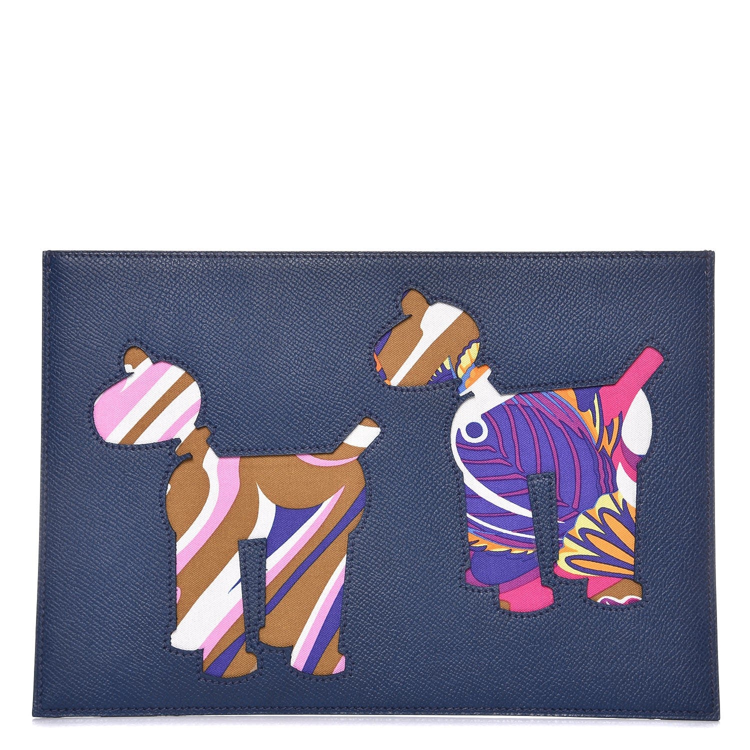 Hermes Epsom Petit H Flat Case Bleu Rouge H 1 of 6