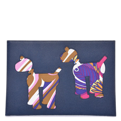 Hermes Epsom Petit H Flat Case Bleu Rouge H 1 of 6