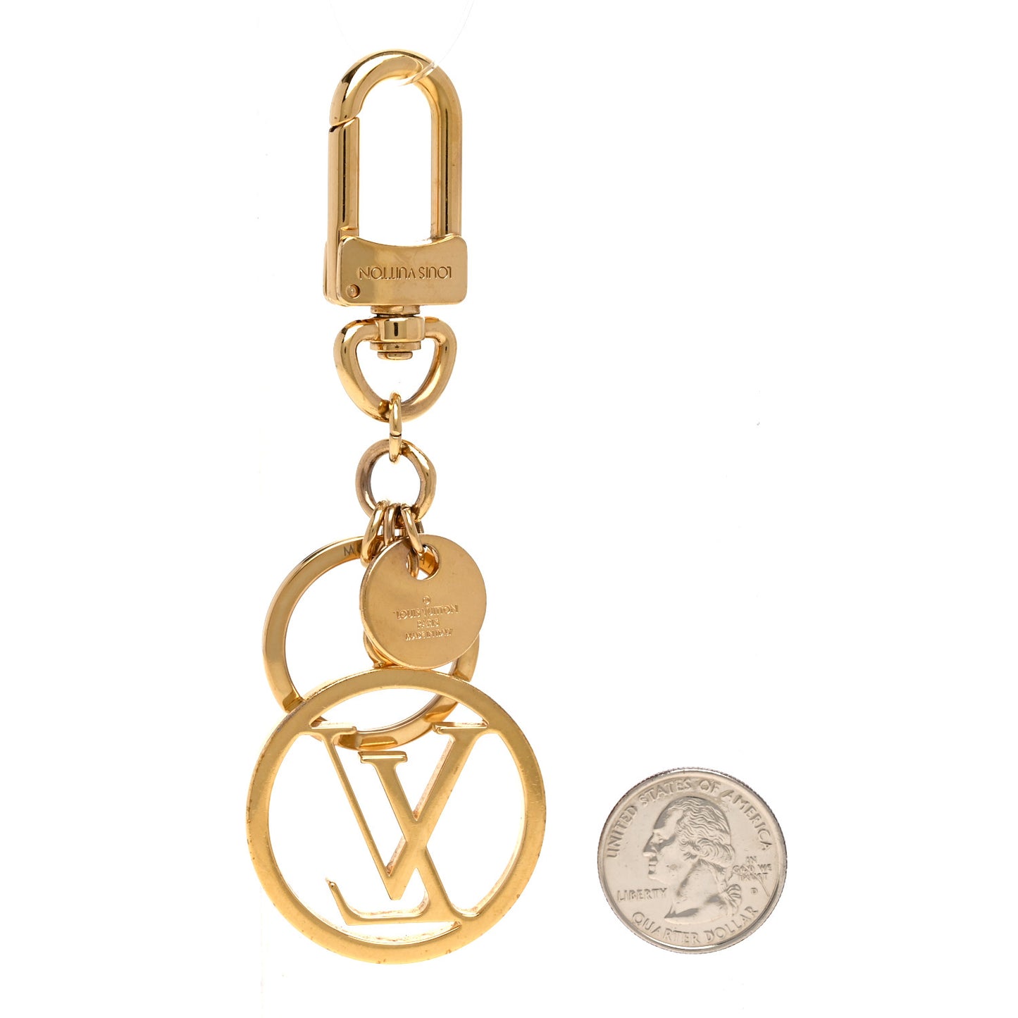 LV Circle Bag Charm Key Holder Gold