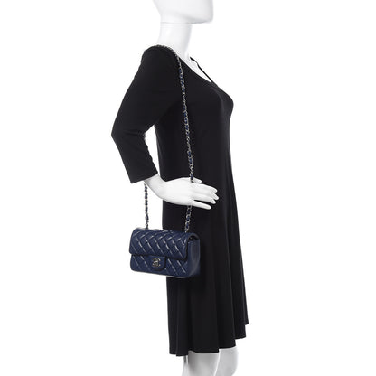 Chanel Lambskin Quilted Mini Rectangular Flap Dark Blue 2 of 12