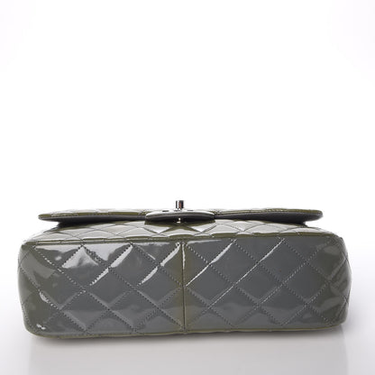 Chanel Patent Quilted Jumbo Single Flap Grey 5 of 12