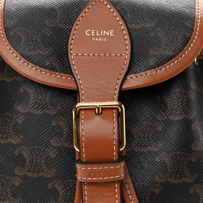 Celine Triomphe Canvas Calfskin Mini Folco Backpack Tan 7 of 9