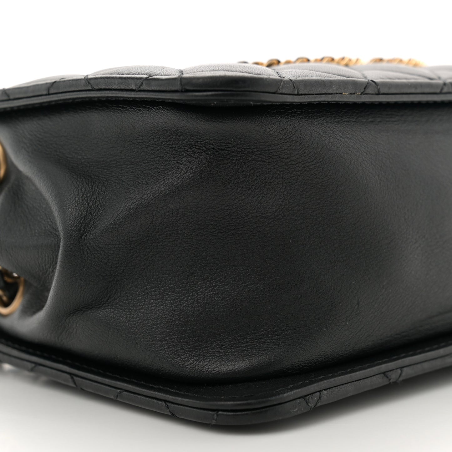 Calfskin Quilted Small CC Chain Accordion Tote Black