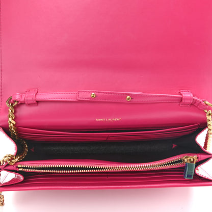 Saint Laurent Patent Calfskin Monogram Kate Wallet On Chain Fresh Fuxia 5 of 11