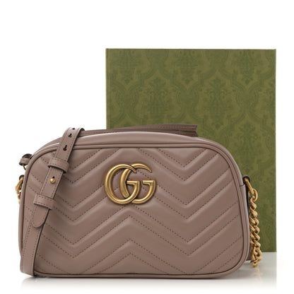 Gucci Calfskin Matelasse Small GG Marmont Chain Shoulder Bag Porcelain Rose 12 of 12