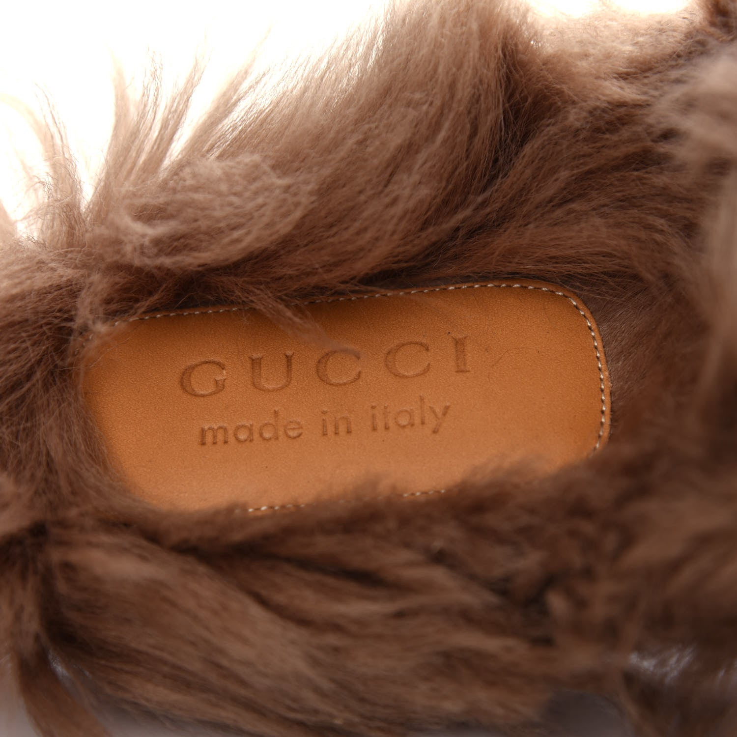 Gucci Covered Wool Big GG Monogram Fur Mens Princetown Slippers 9 Blue Red Butterscotch 8 of 10