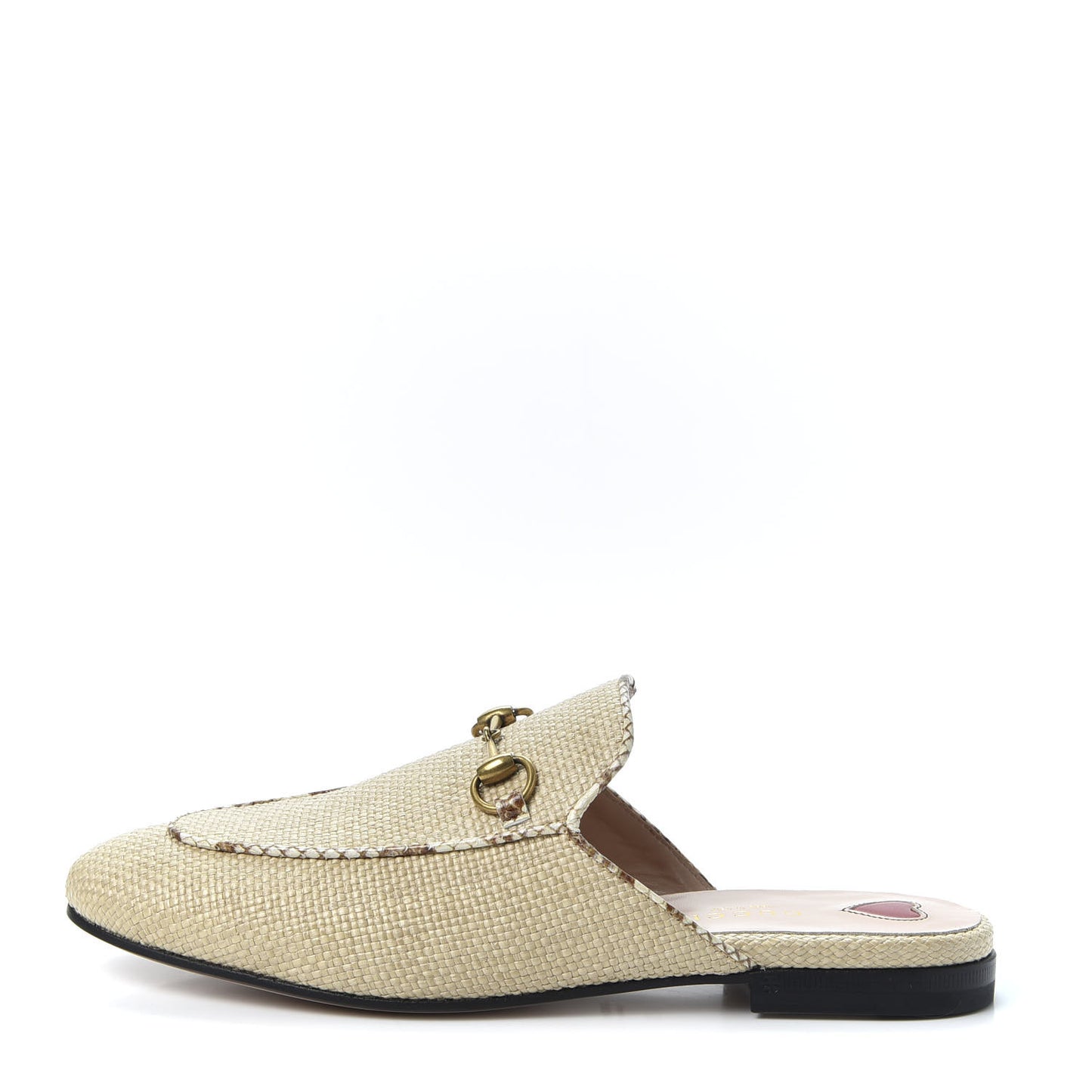 Straw Elaphe Womens Princetown Slippers 38 Natural Cream Brown