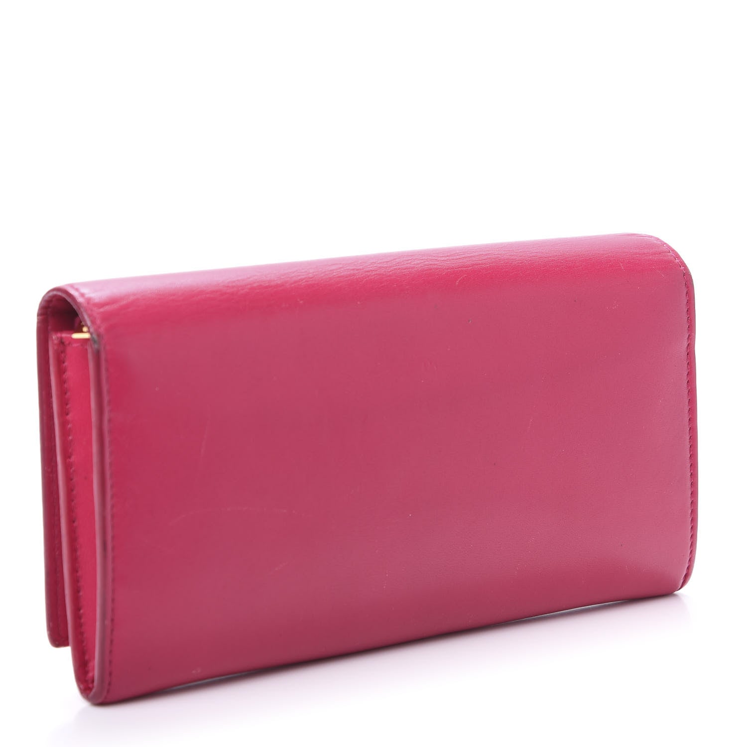 Saint Laurent Calfskin Classic Large Marquage Flap Wallet Pink 3 of 11