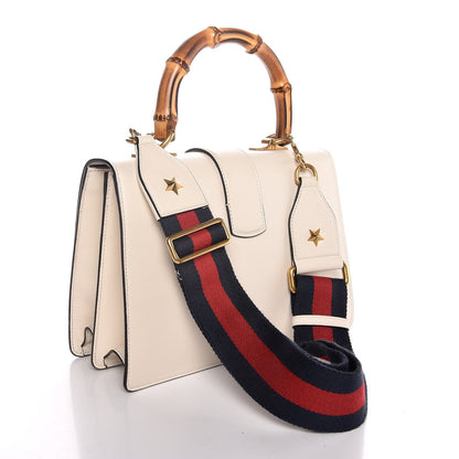 Gucci Calfskin Bamboo Web Medium Dionysus Top Handle Bag White Blue Hibiscus Red 4 of 7