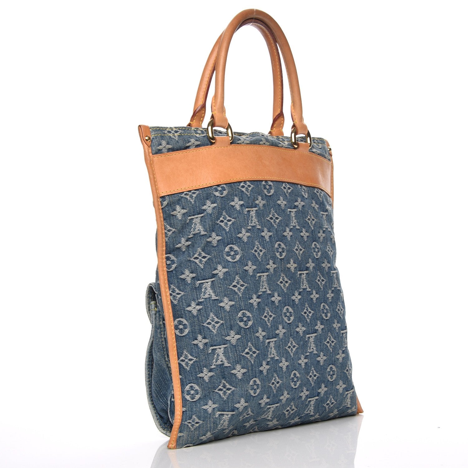 Louis Vuitton Monogram Denim Sac Plat Blue 4 of 8