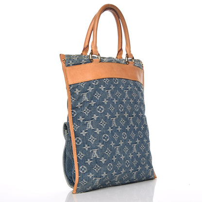 Louis Vuitton Monogram Denim Sac Plat Blue 4 of 8