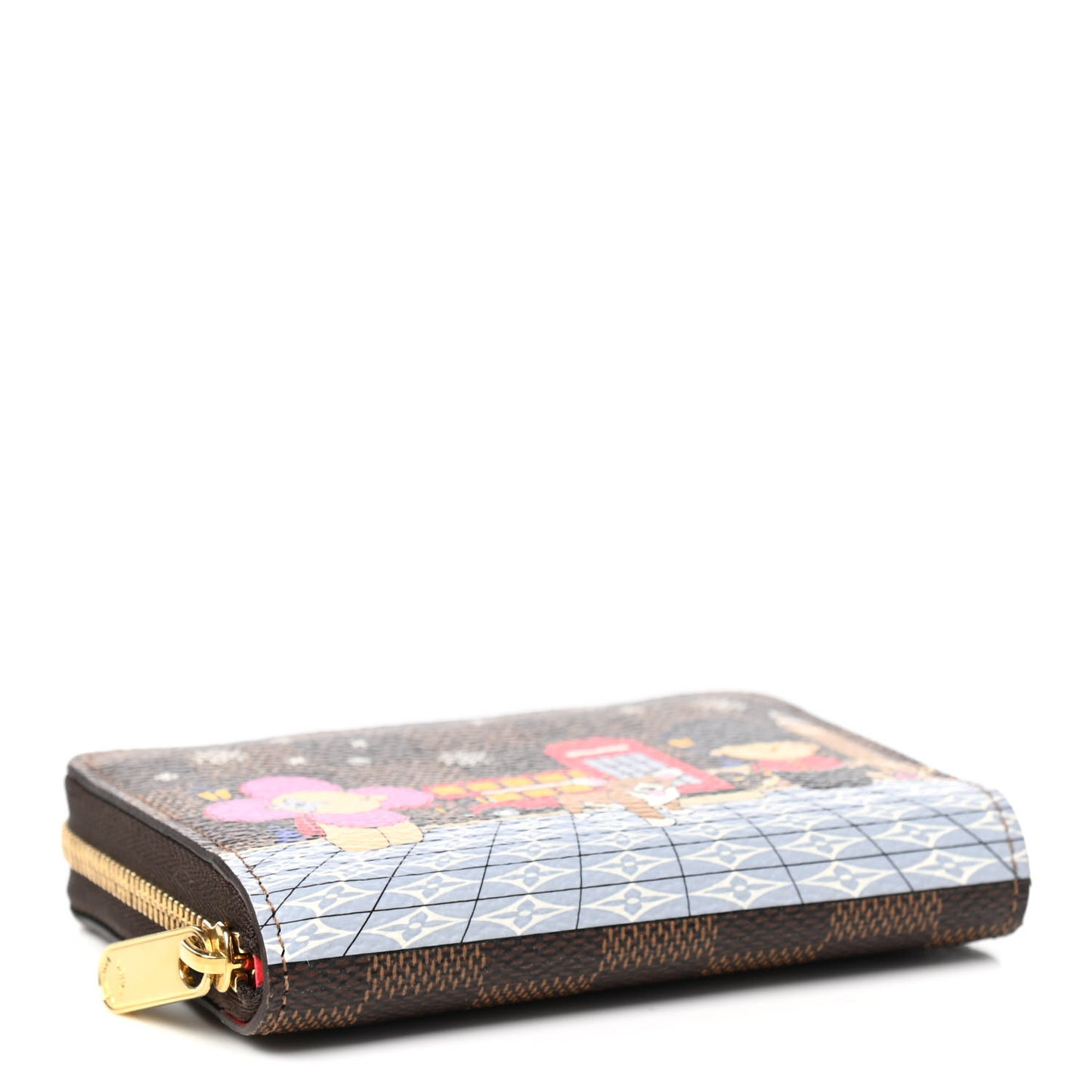 Damier Ebene 2021 Christmas Animation London Zippy Coin Purse Red