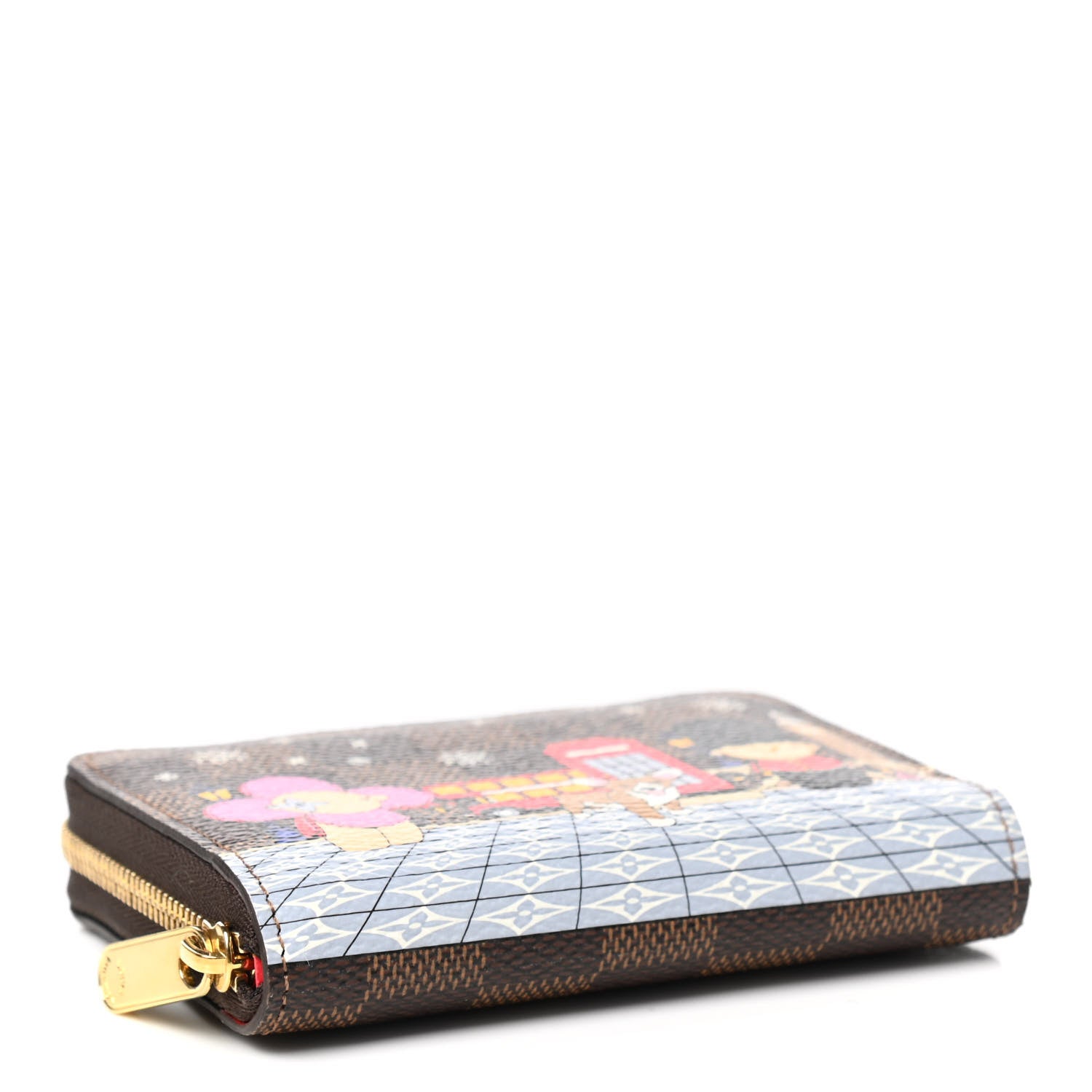 Louis Vuitton Damier Ebene 2021 Christmas Animation London Zippy Coin Purse Red 4 of 6