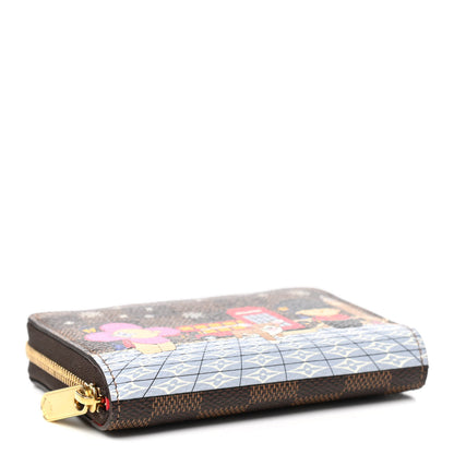 Louis Vuitton Damier Ebene 2021 Christmas Animation London Zippy Coin Purse Red 4 of 6