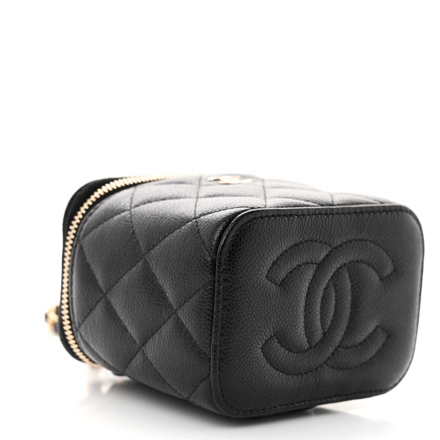 Chanel Caviar Quilted Mini Vanity Case With Chain Black 9 of 11