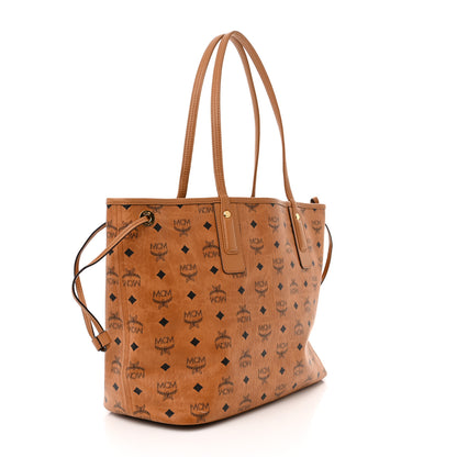 MCM Visetos Medium Liz Reversible Shopper Tote Cognac 5 of 17