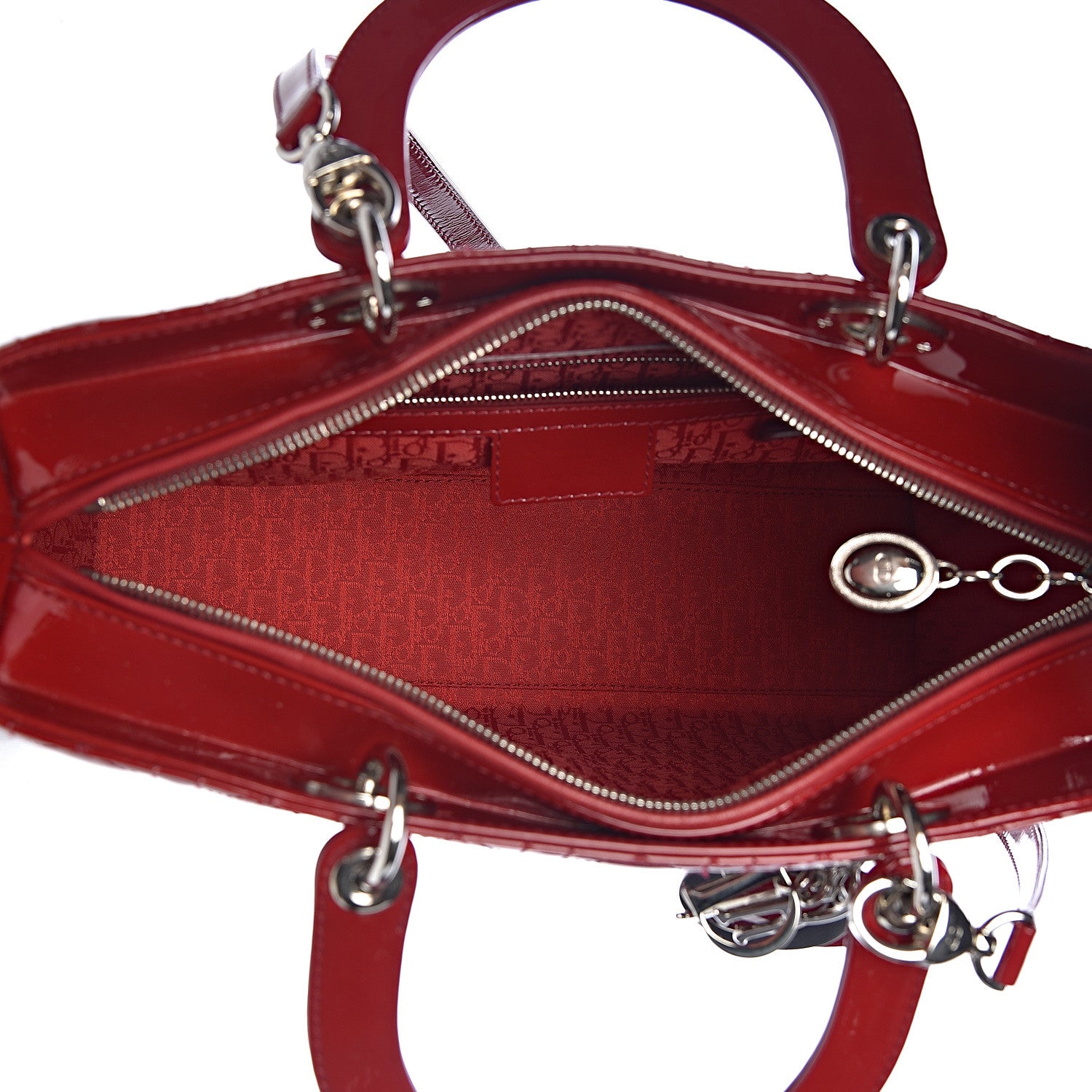 Christian Dior Patent Cannage Large Lady Dior Red 5 of 11