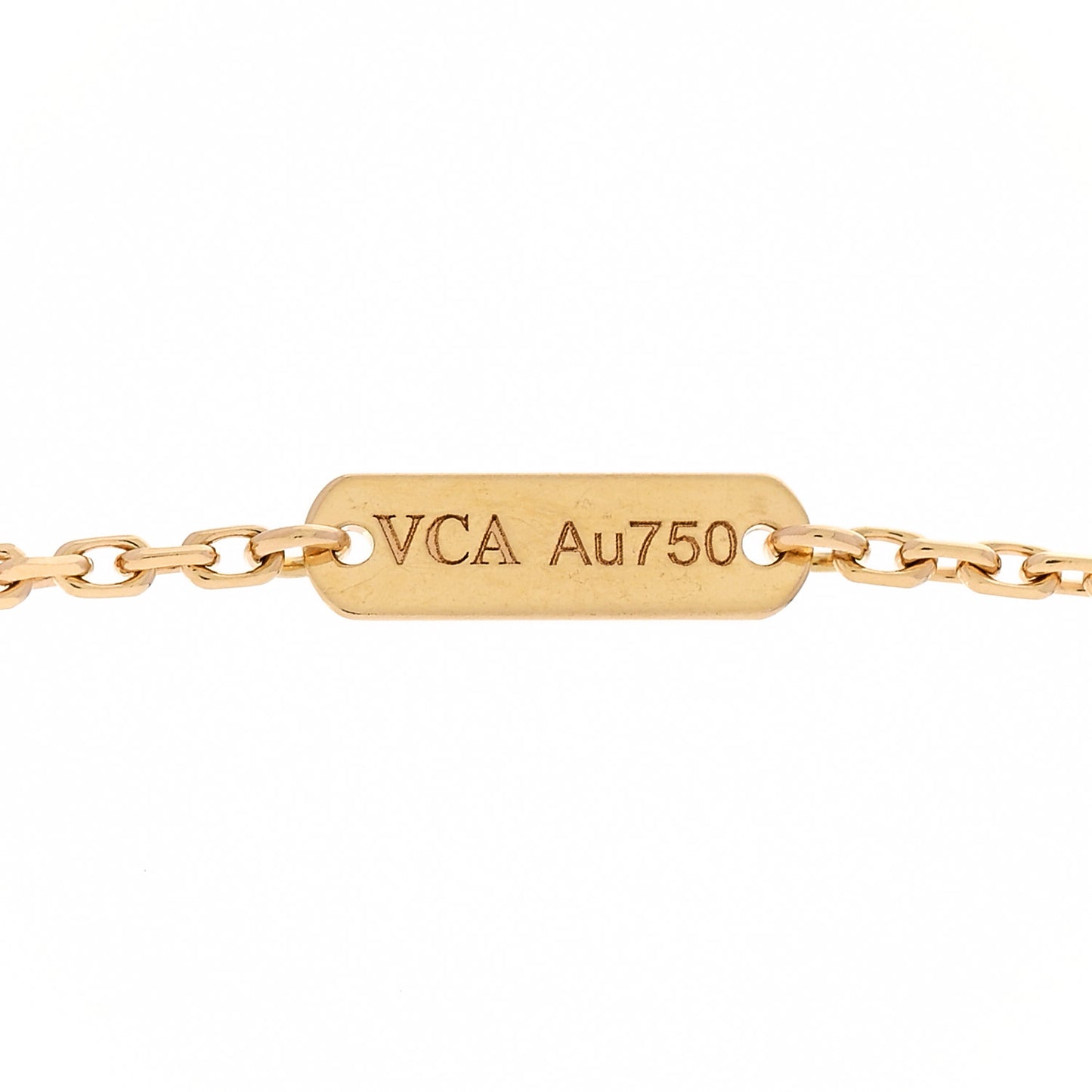 18K Yellow Gold Guilloche Vintage Alhambra Pendant Necklace