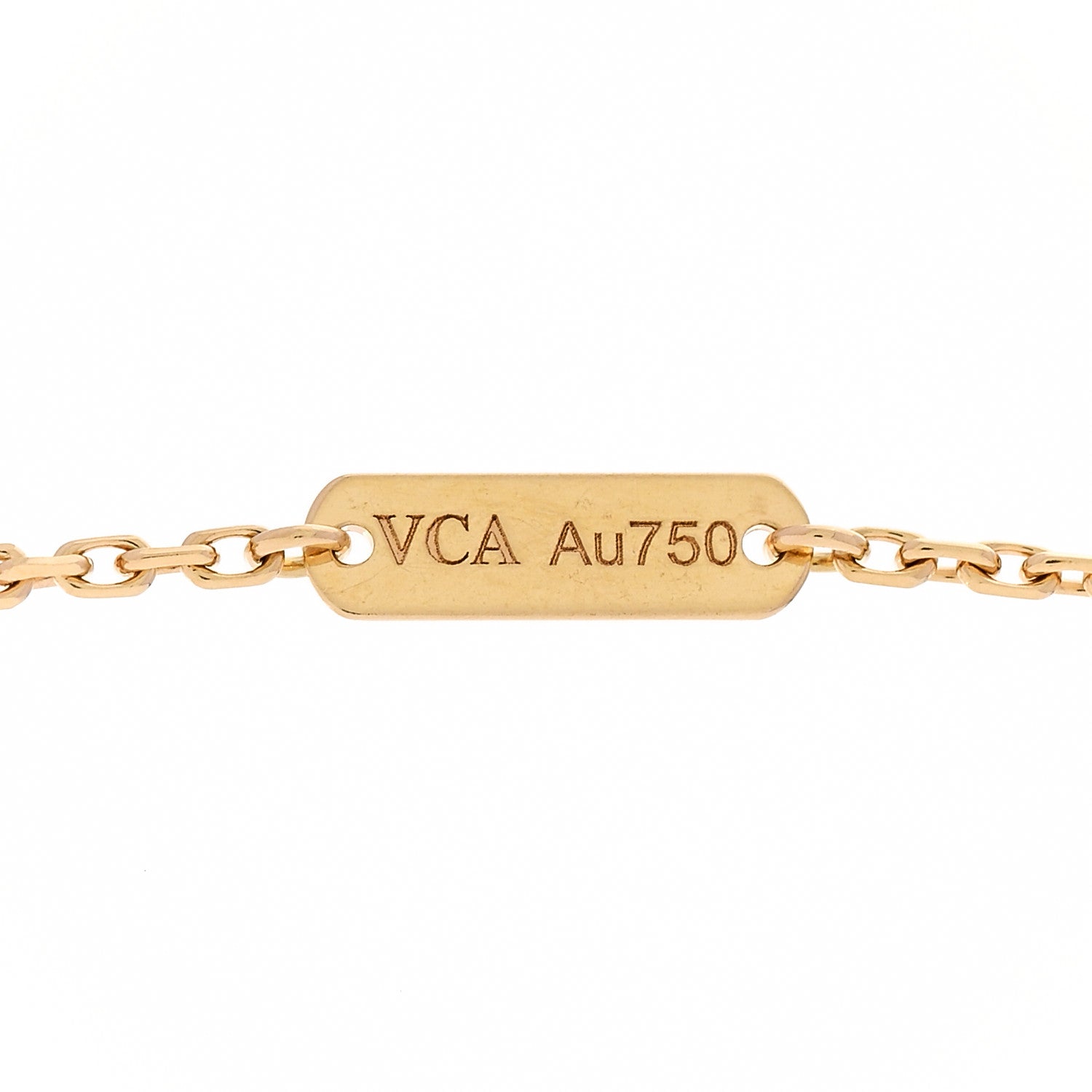 Van Cleef & Arpels 18K Yellow Gold Guilloche Vintage Alhambra Pendant Necklace 5 of 6