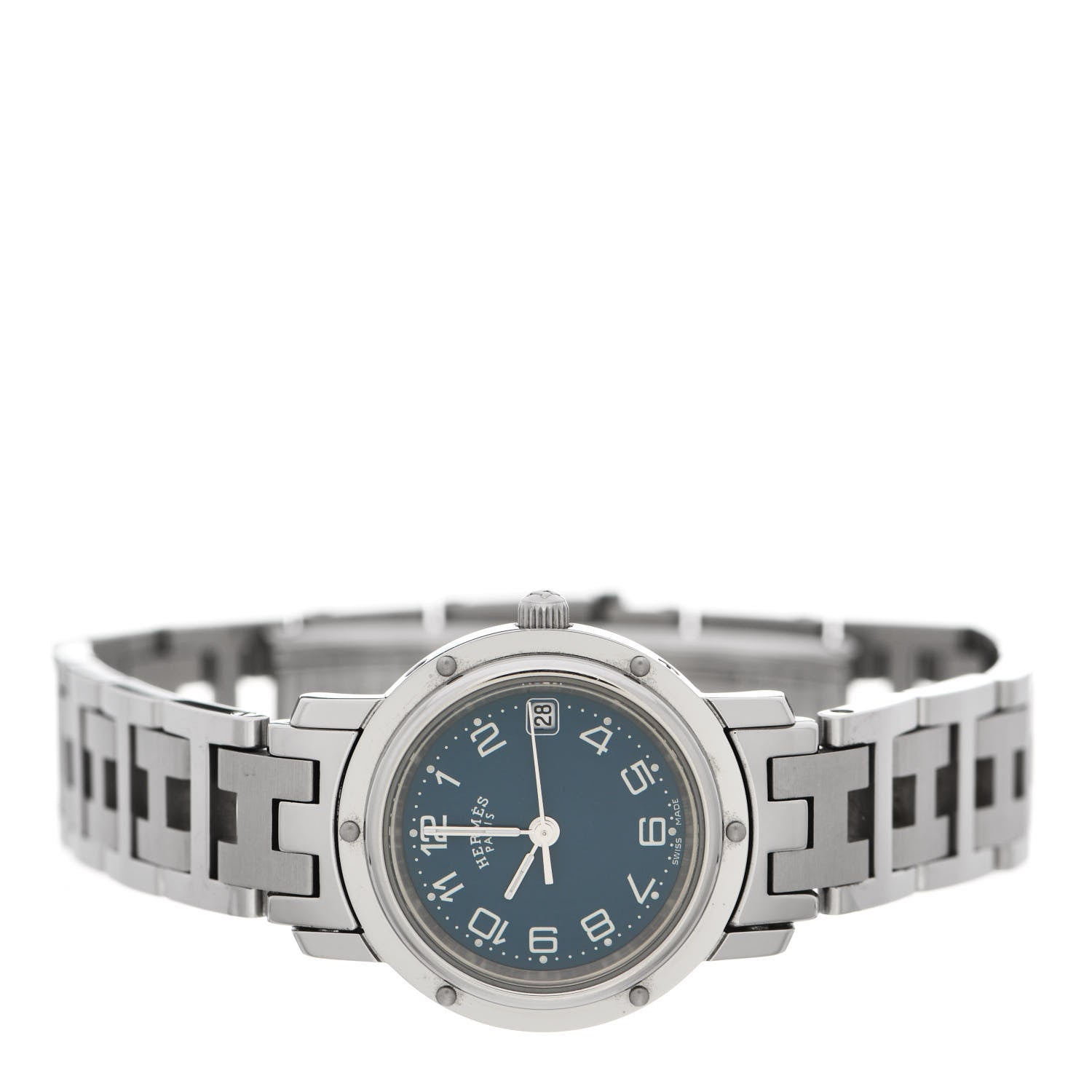 Hermes Stainless Steel 24mm Clipper Quartz Watch Blue 2 of 4