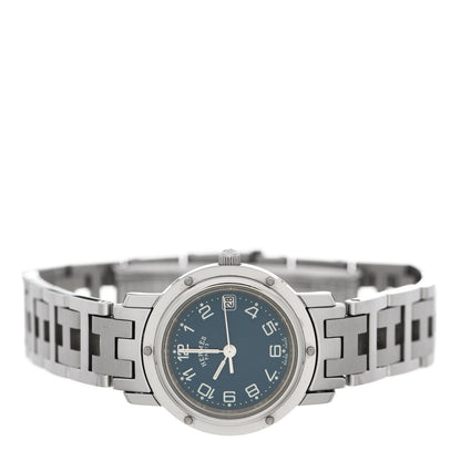 Hermes Stainless Steel 24mm Clipper Quartz Watch Blue 2 of 4