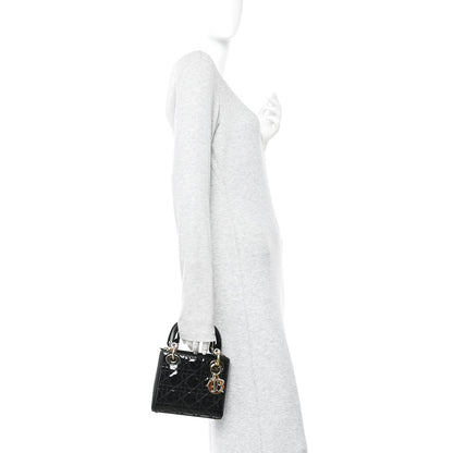 Christian Dior Patent Cannage Mini Lady Dior Black 2 of 10