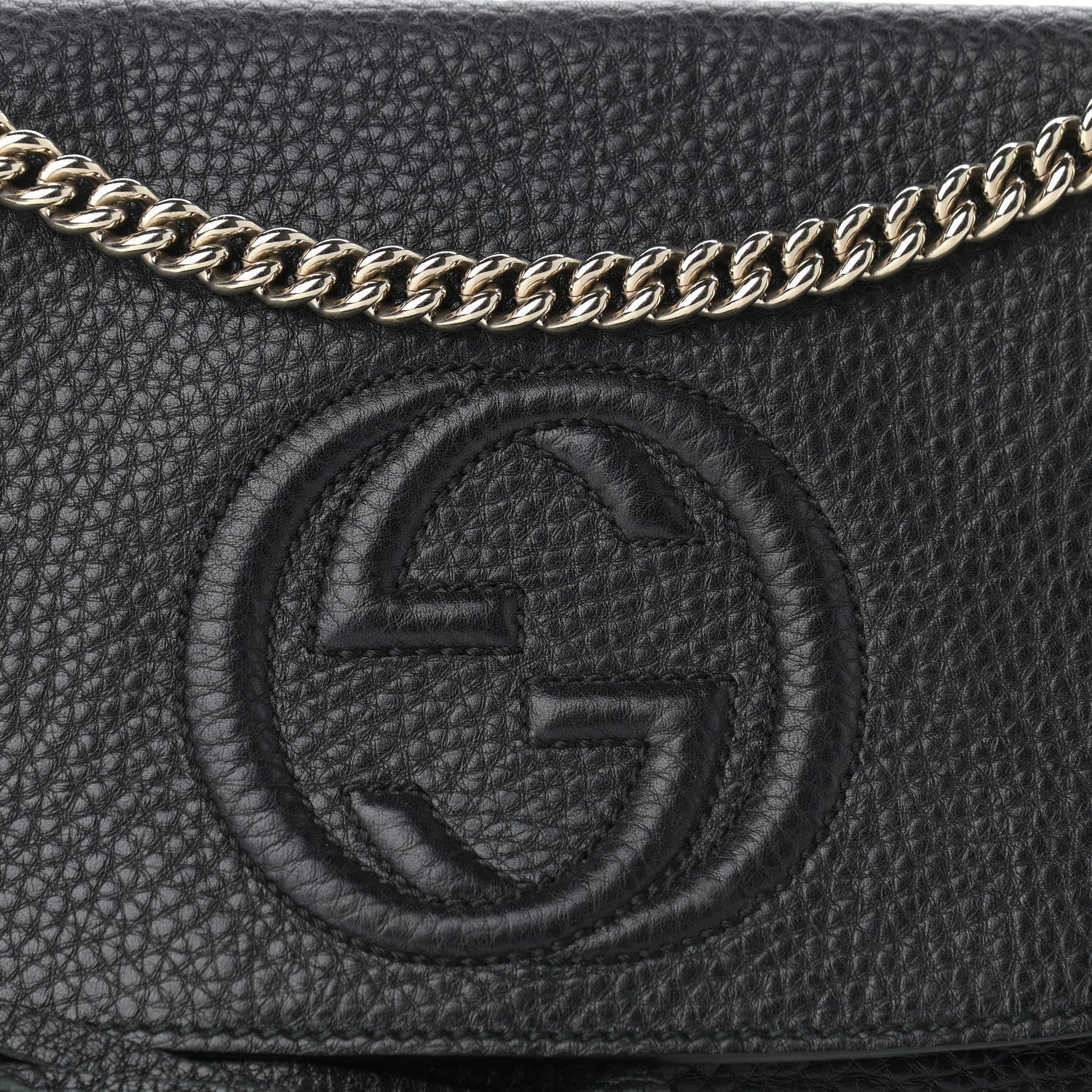 Gucci Pebbled Calfskin Medium Soho Flap Crossbody Black 8 of 11