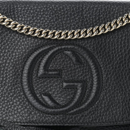 Gucci Pebbled Calfskin Medium Soho Flap Crossbody Black 8 of 11