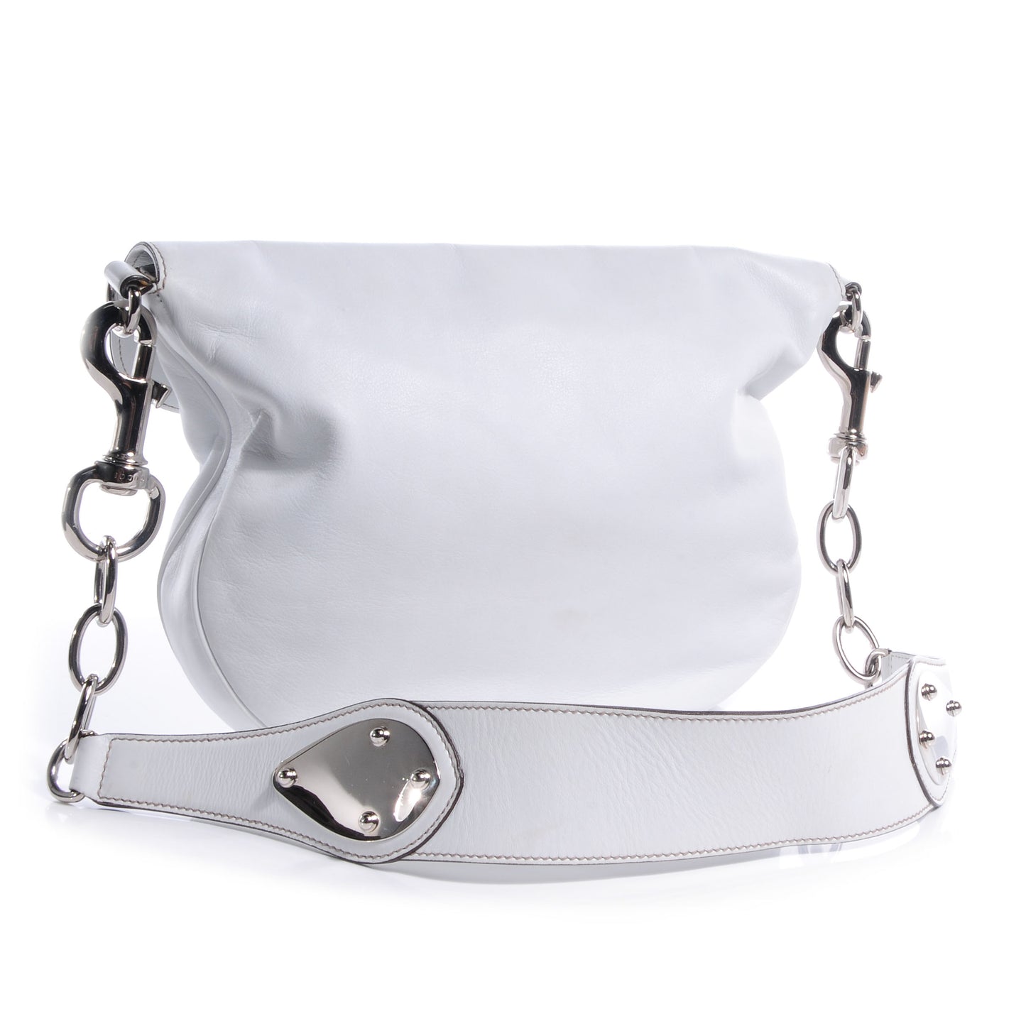 Leather Medium Romy Shoulder Bag White