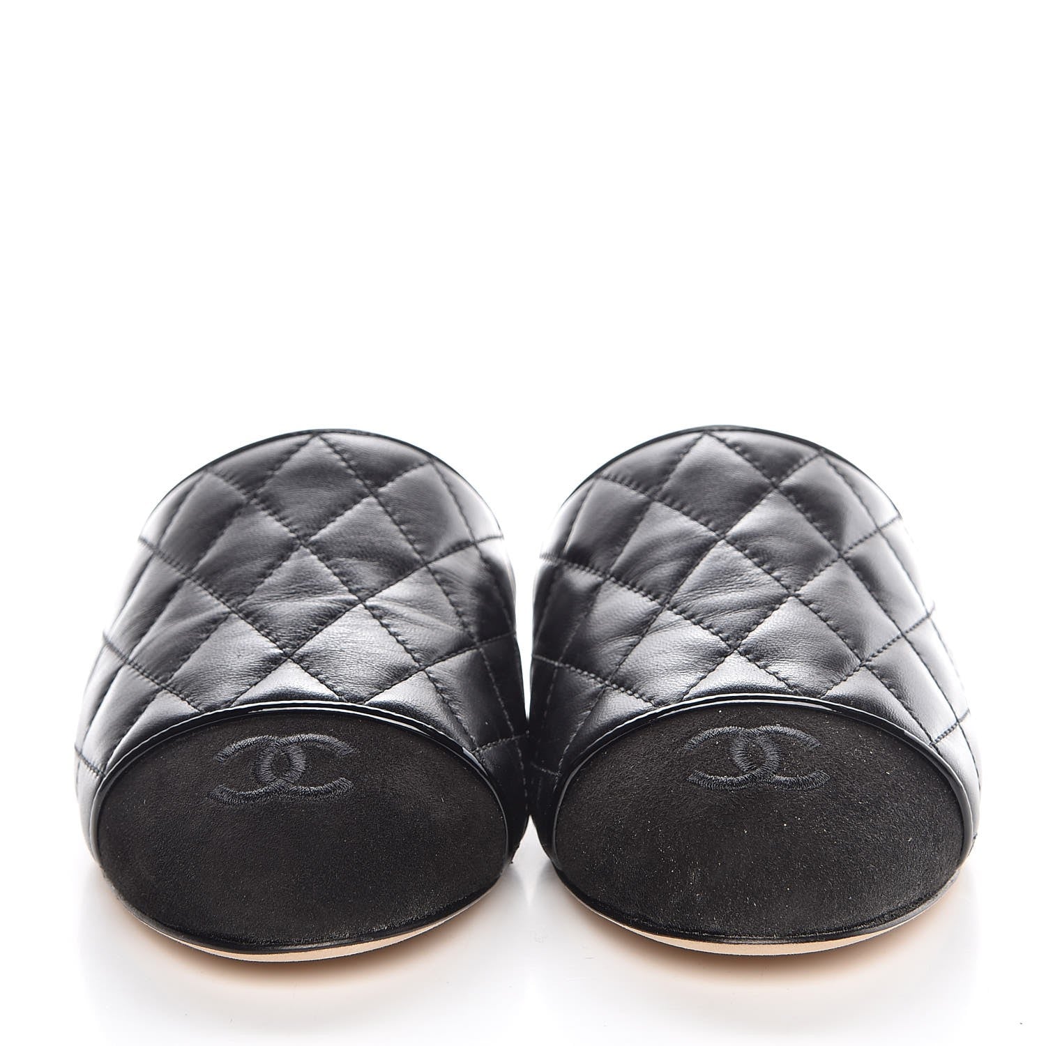 Chanel Lambskin Suede Quilted Mules 35 Black 2 of 9