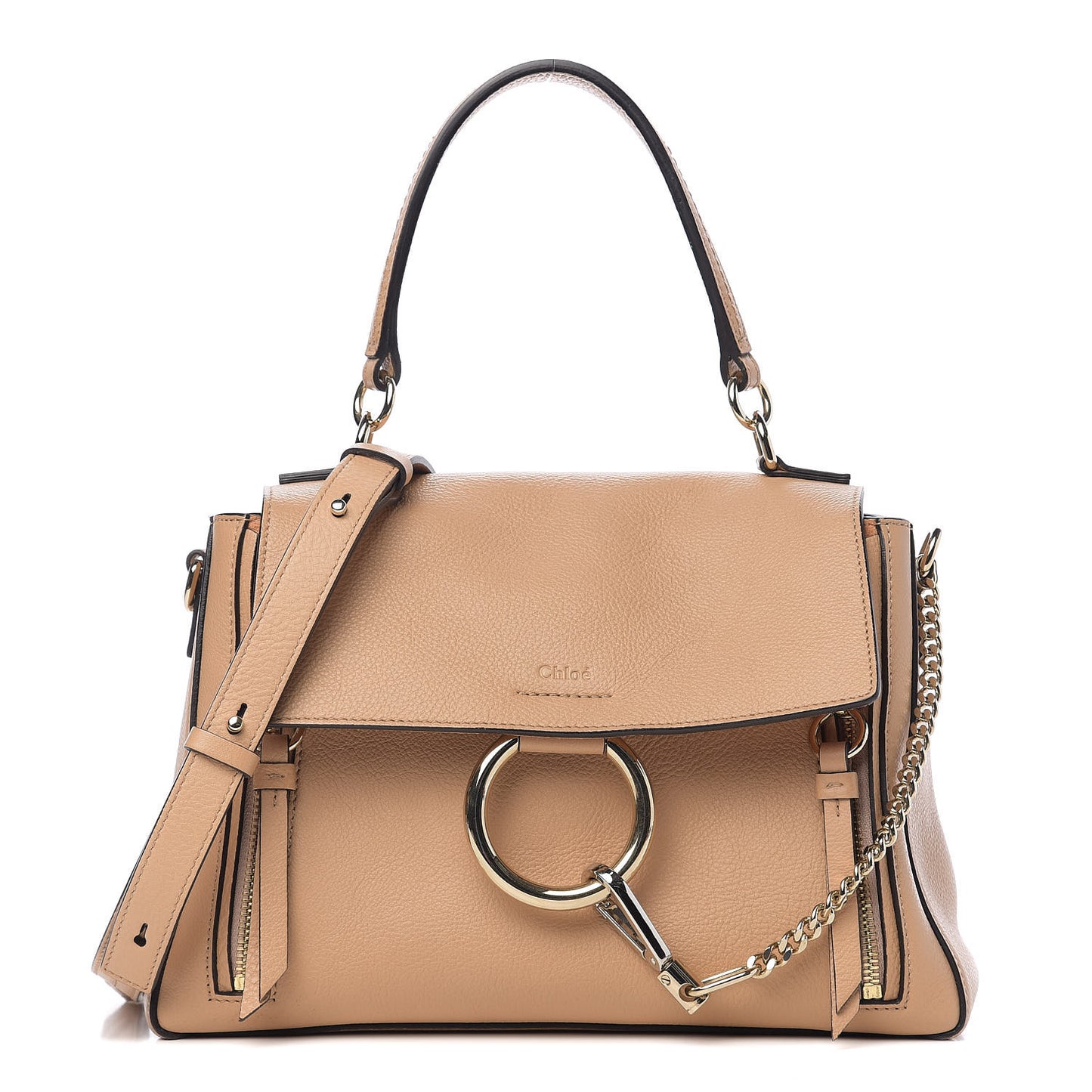 Calfskin Small Faye Day Shoulder Bag Blush Nude