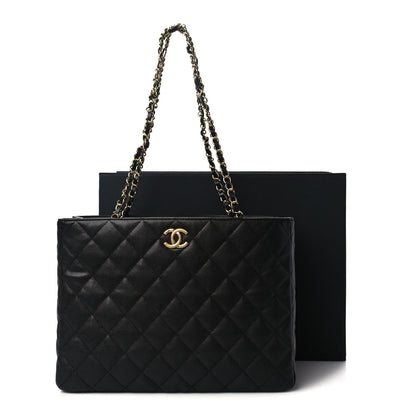 Chanel Caviar Quilted Large Classic Shopping Tote Black 10 of 10