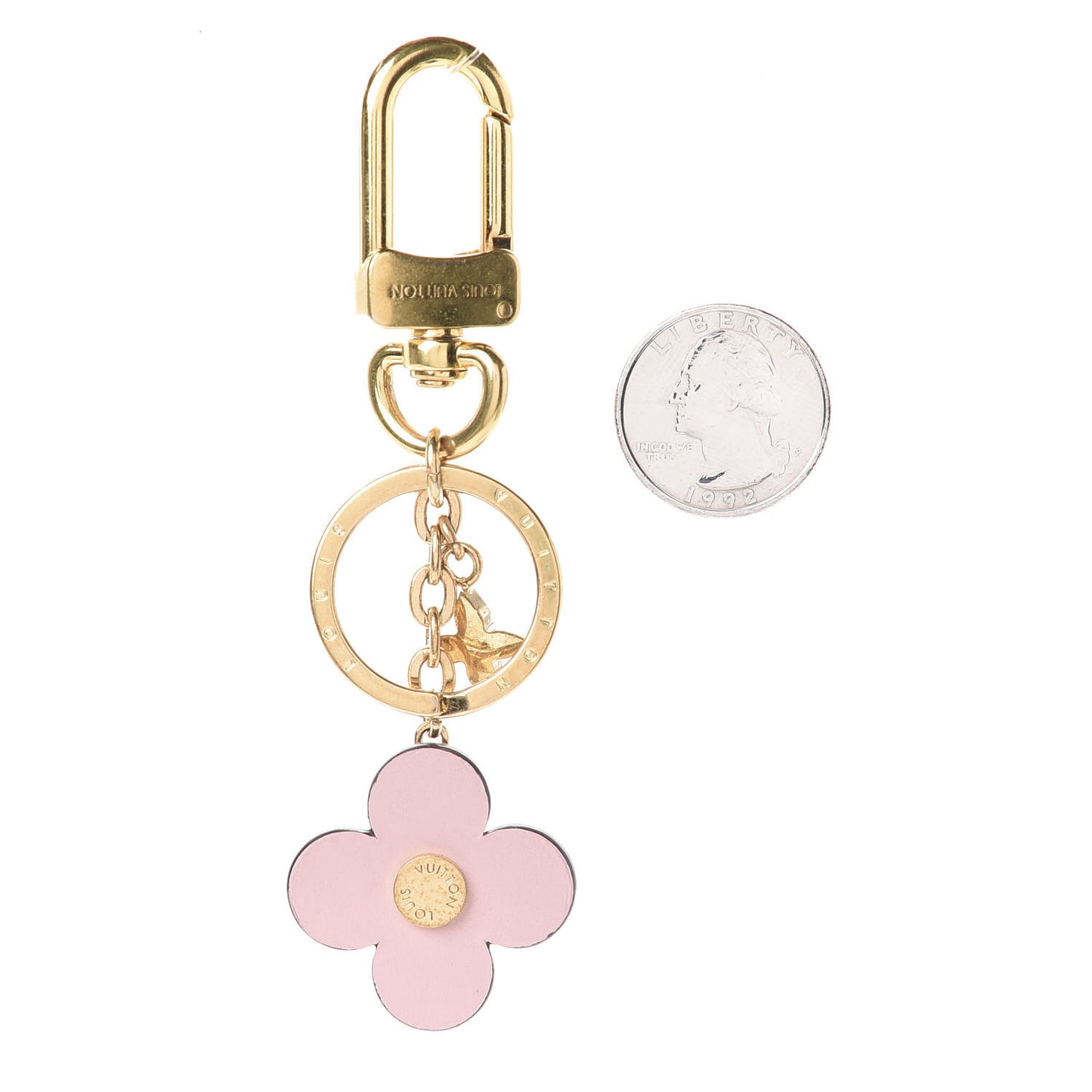 Monogram Blooming Flowers BB Bag Charm Key Holder Pink