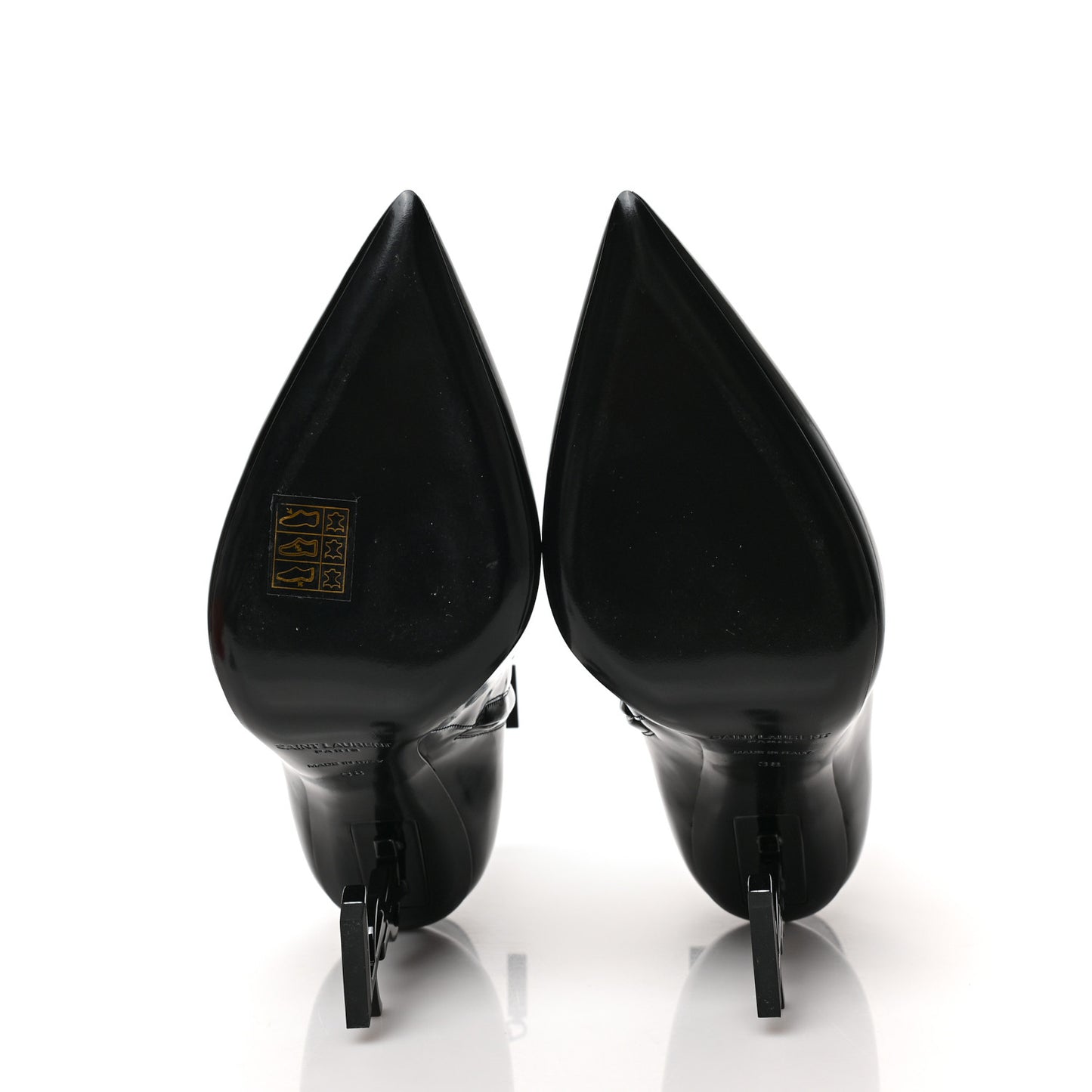 Glazed Calfskin Opyum Ankle Boots 38 Black