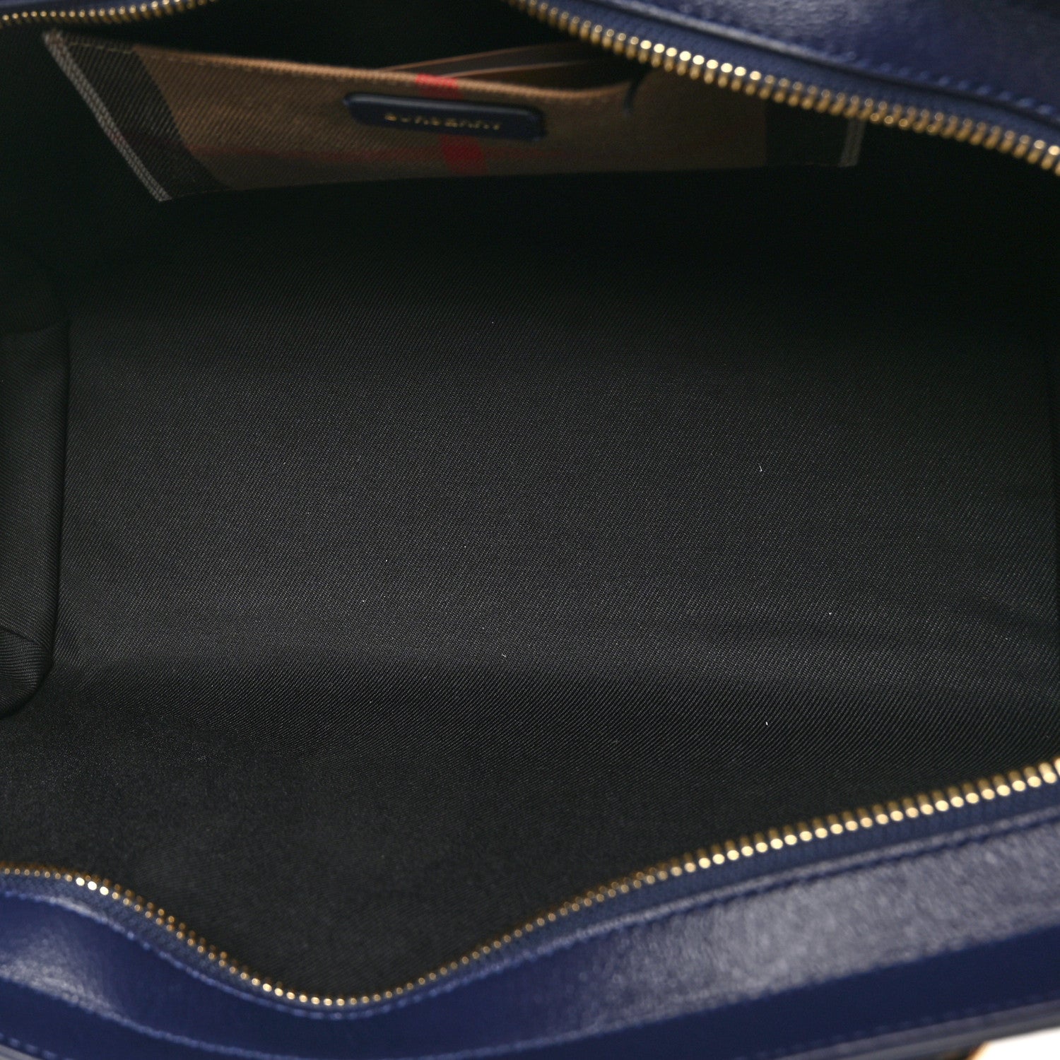 Burberry Calfskin Mega Check Small Banwell Tote Dark Canvas Blue