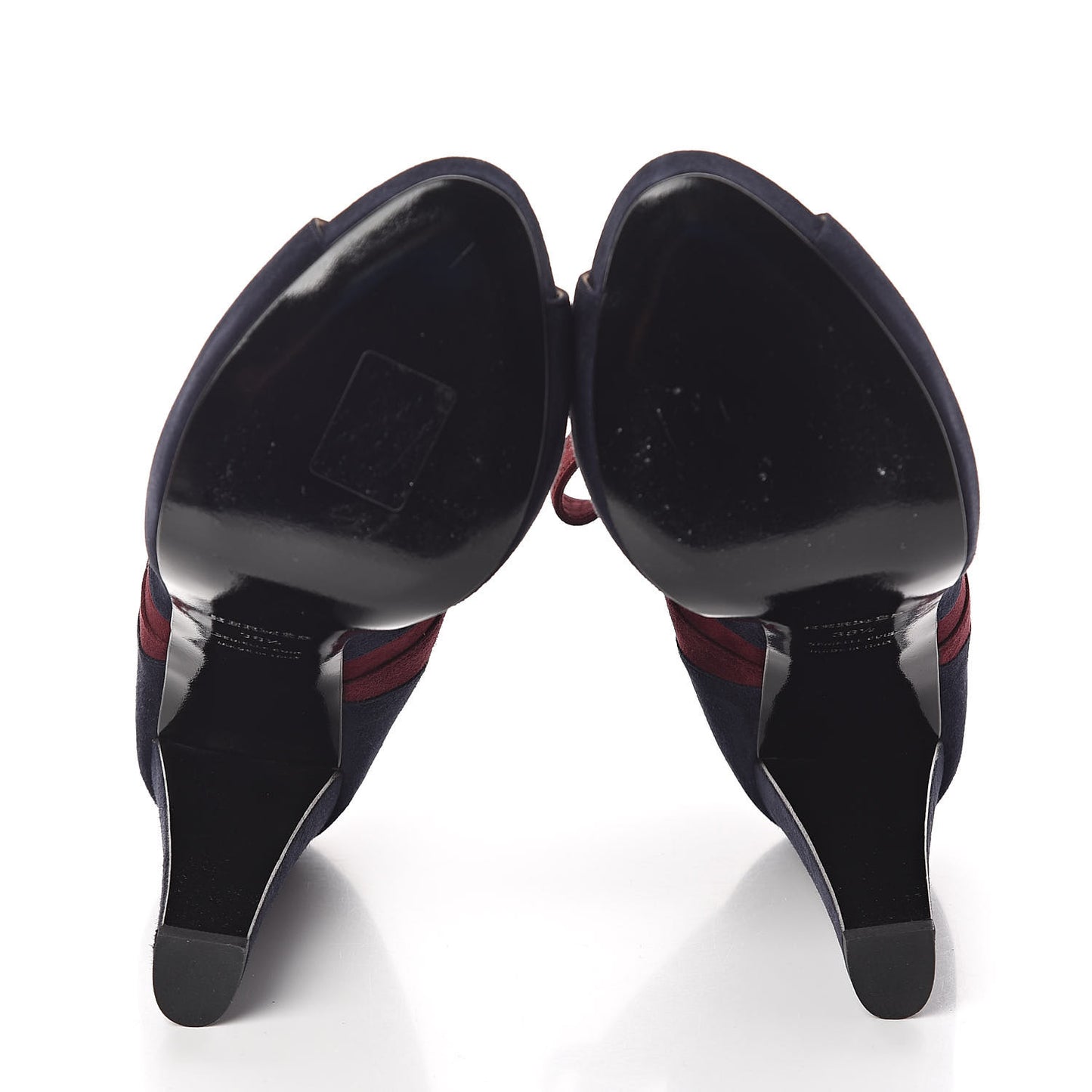 Suede Goatskin Fusion Ankle Boots 38.5 Marine Bourgogne