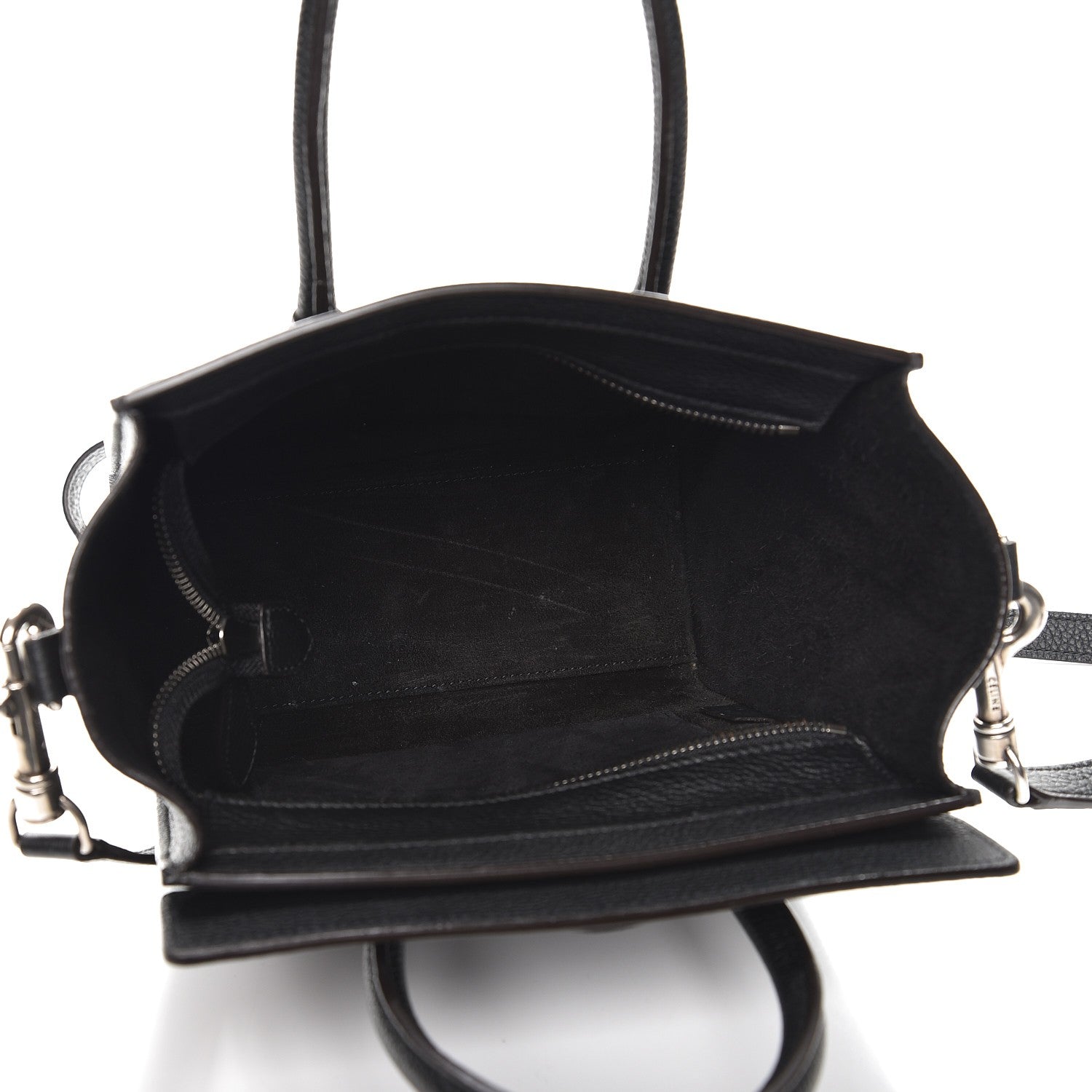 Celine Drummed Calfskin Nano Luggage Black 5 of 8