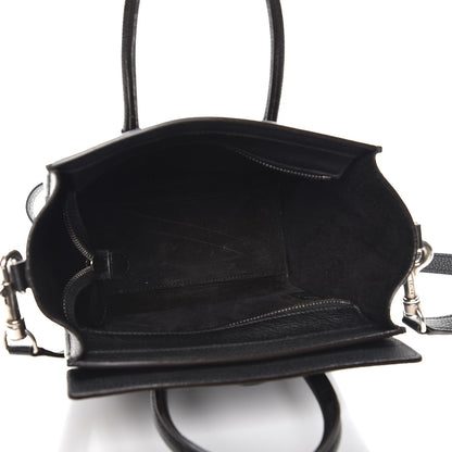 Celine Drummed Calfskin Nano Luggage Black 5 of 8