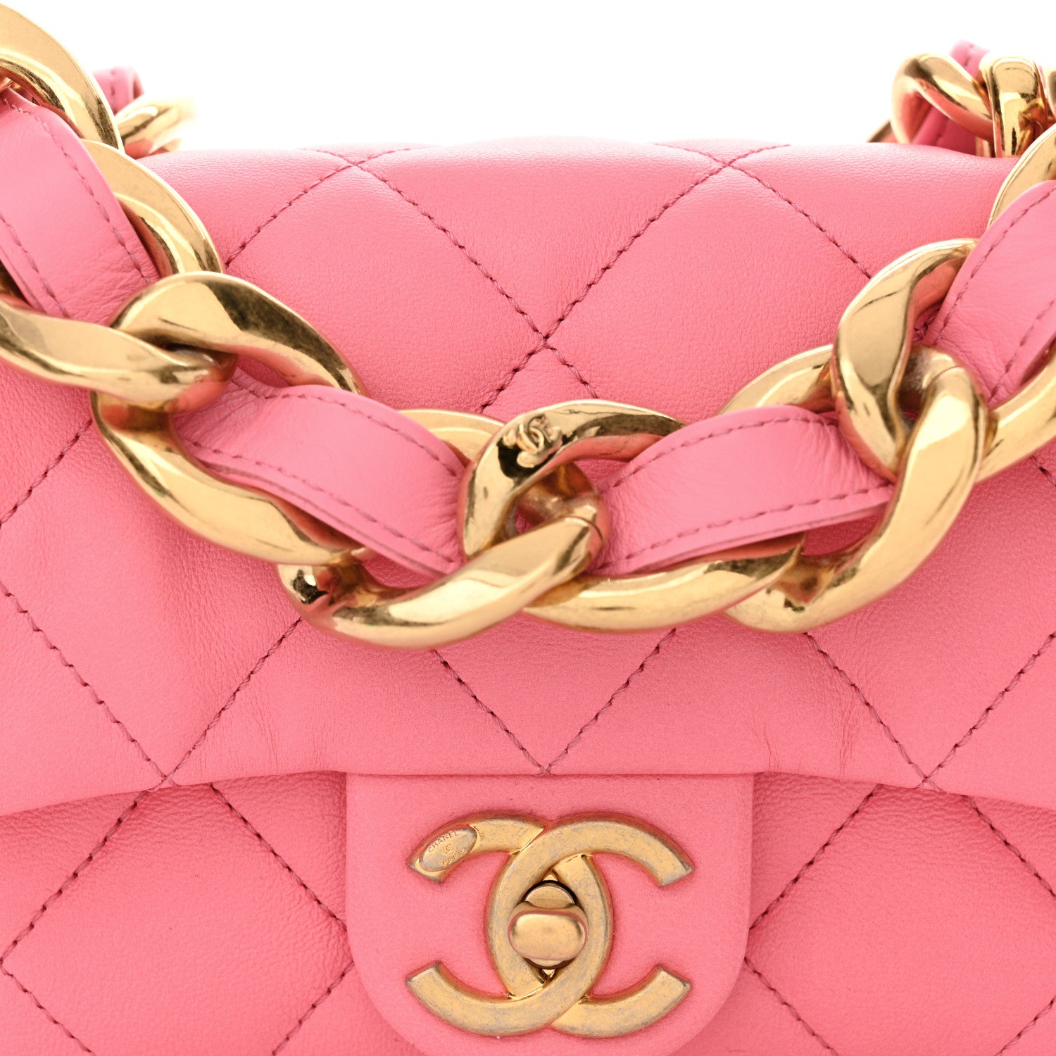 Chanel Lambskin Quilted Mini Funky Town Flap Pink 8 of 10