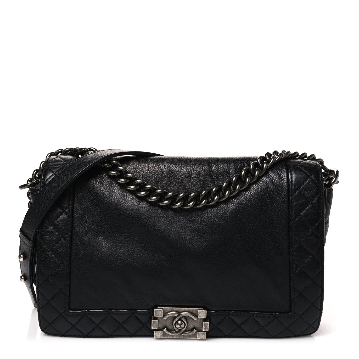 Chanel Calfskin New Medium Boy Reverso Flap Black 1 of 10